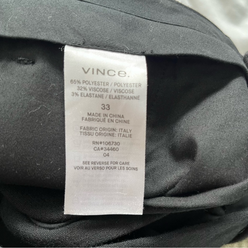 VINCE Ankle Zip Slim Fit Trouser Casual Pants Black Men’s Size 33 M/L - Picture 7 of 8